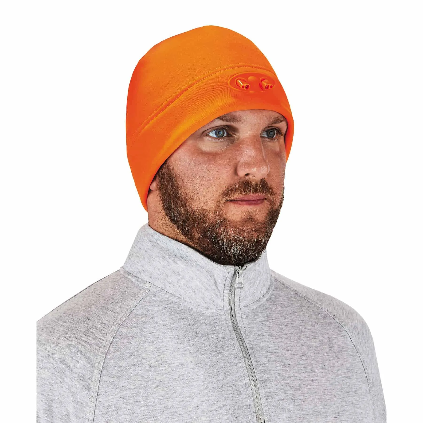 Ergodyne 16804 6804  Orange Skull Cap Beanie Hat - LED Lights