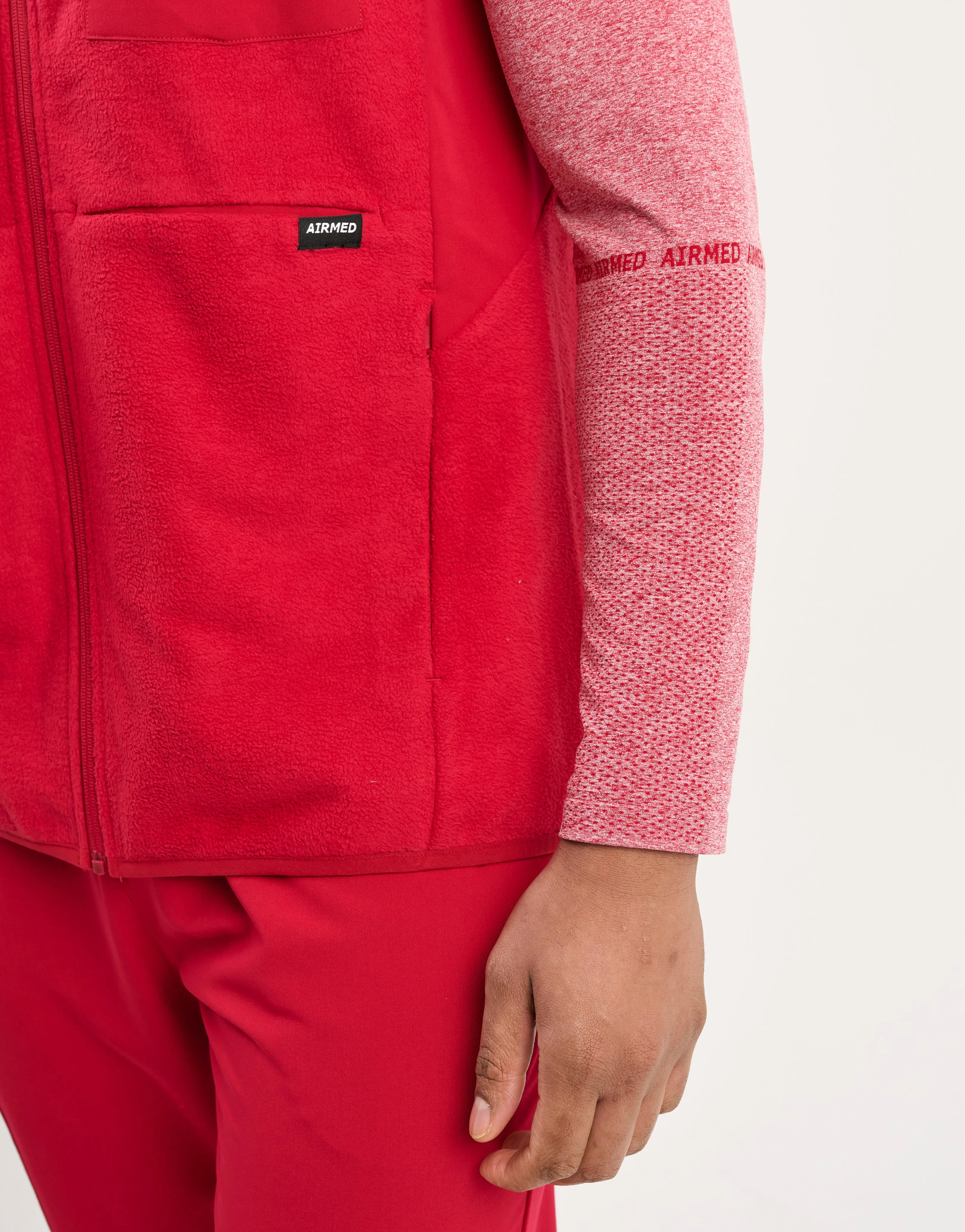 Essential Fleece Vest - Cherry Red