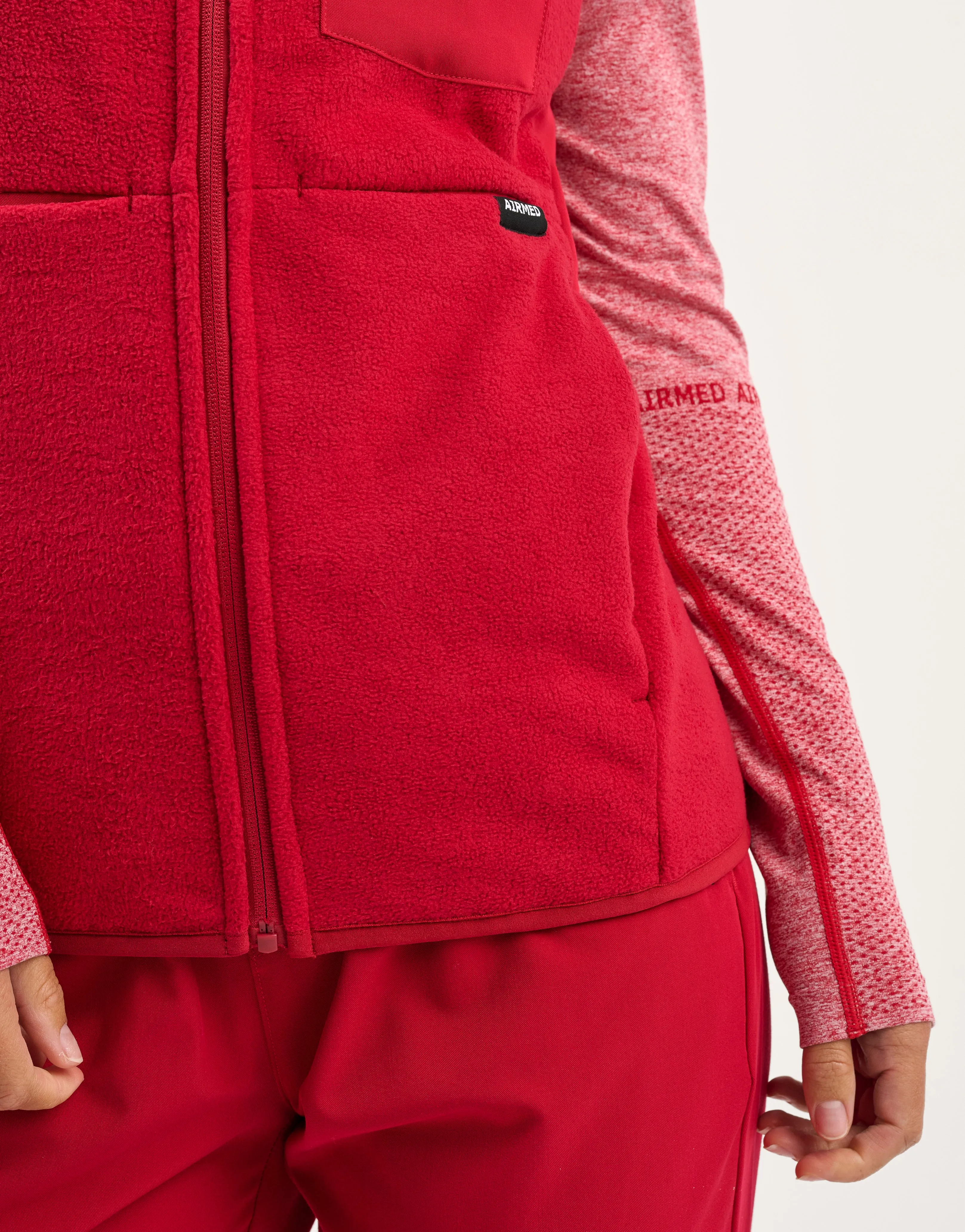 Essential Fleece Vest - Cherry Red