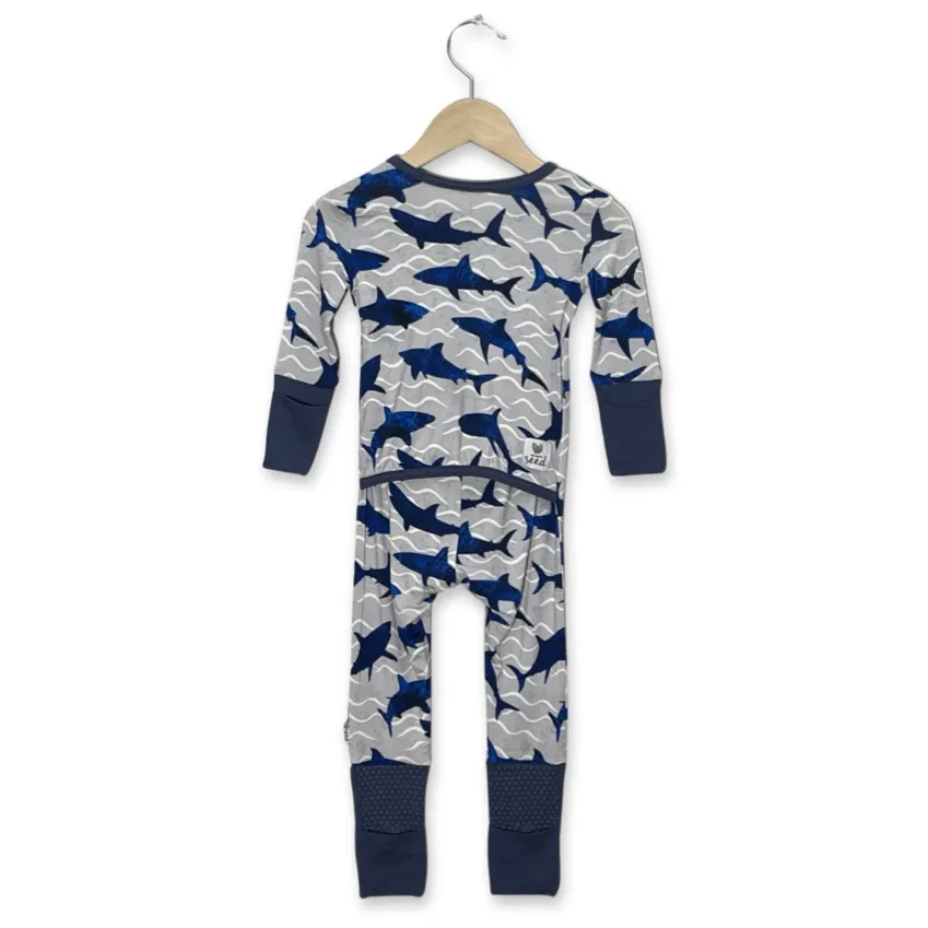 Feelin’ Sharky Adaptive Tube Access Day to Night Romper (NO SNAPS)