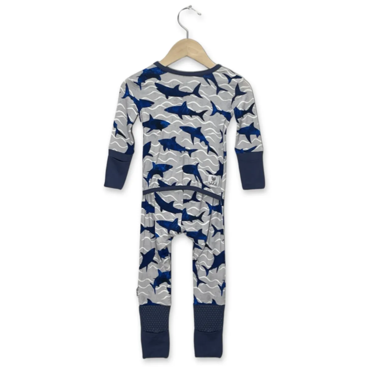 Feelin' Sharky Adaptive Tube Access Kid's Day to Night  (NO SNAPS)Romper