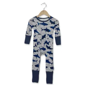 Feelin' Sharky Adaptive Tube Access Kid's Day to Night  (NO SNAPS)Romper