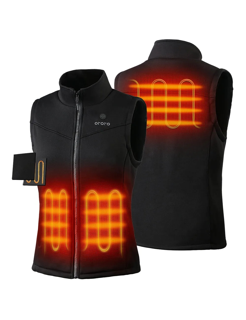 Final Sale - Women's Heated Fleece Vest - Black