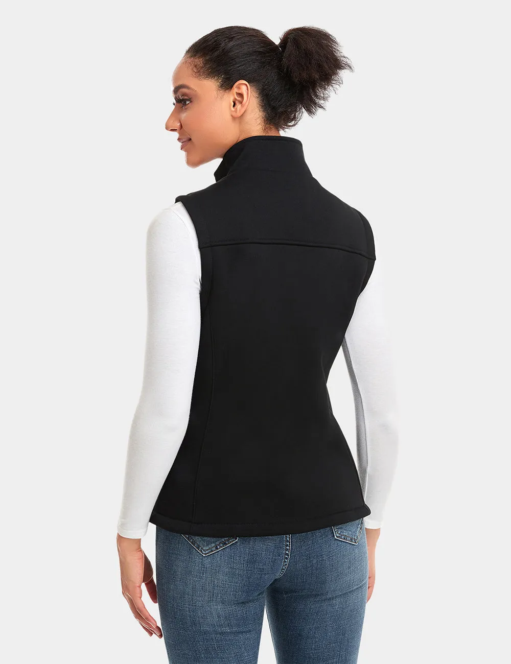 Final Sale - Women's Heated Fleece Vest - Black