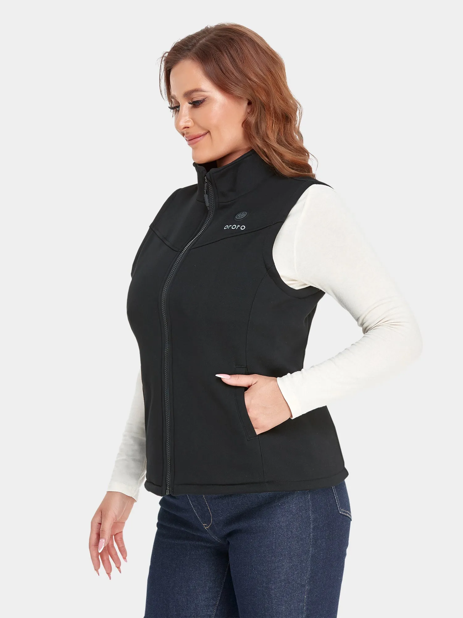 Final Sale - Women's Heated Fleece Vest - Black