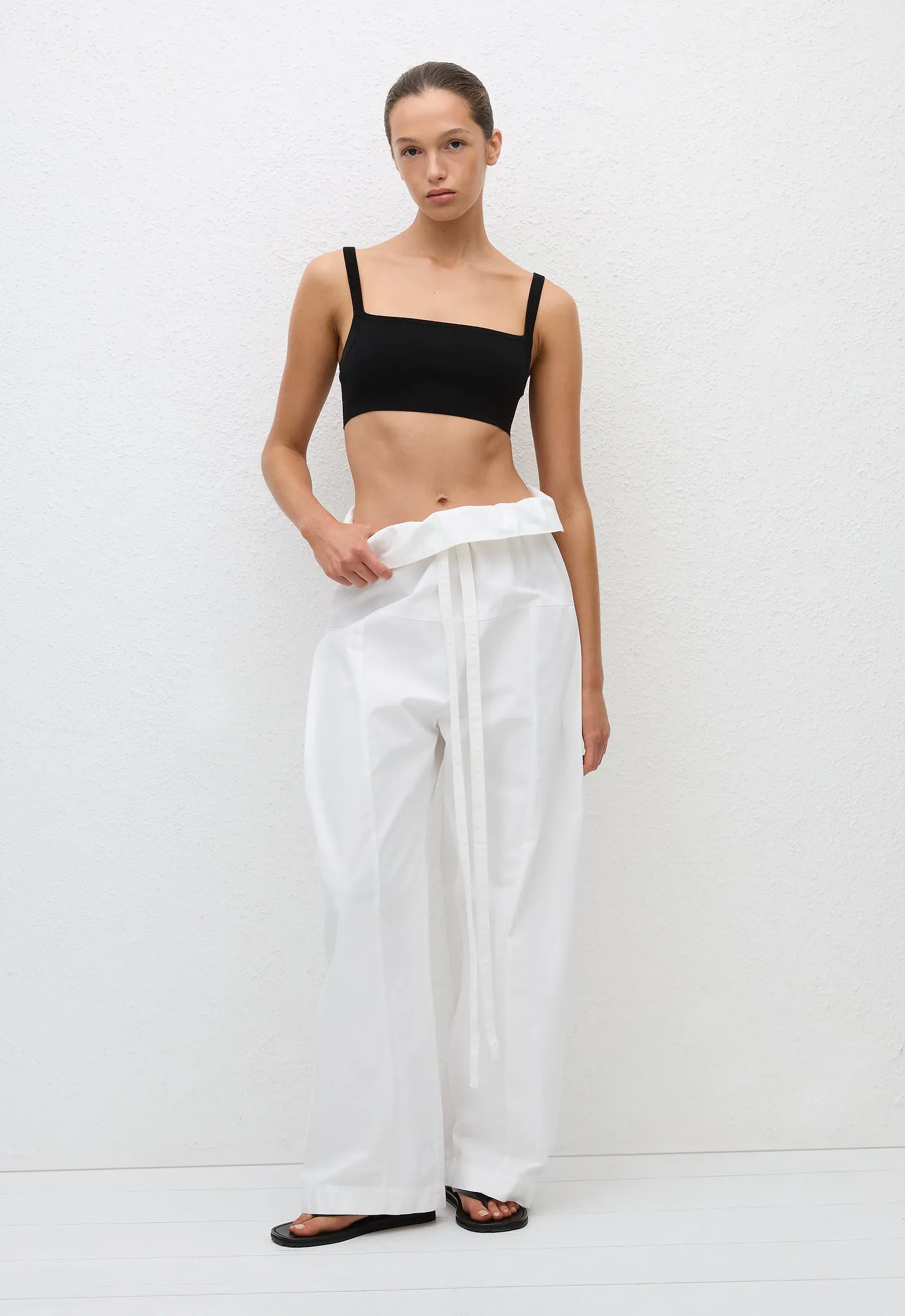 Fisherman Drawcord Pant - White