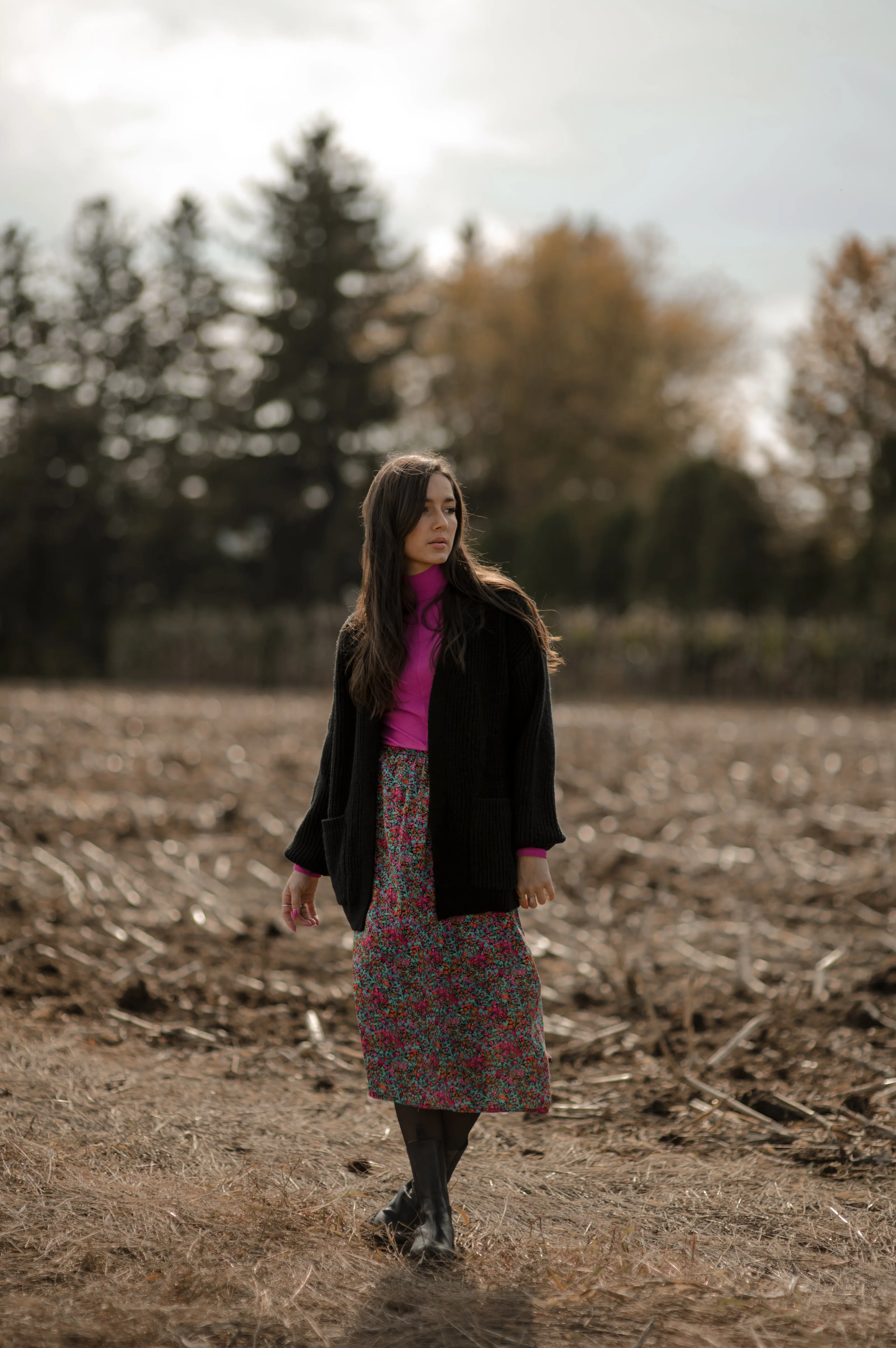 Floral midi skirt