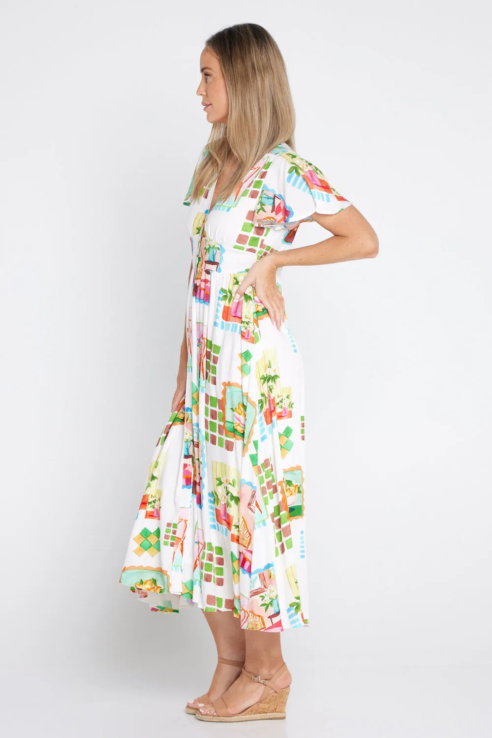 Freja Midi Dress - Ikea Print