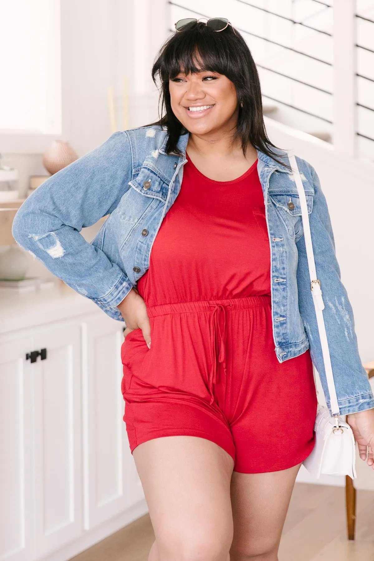 From Romp To Rest Romper In Red