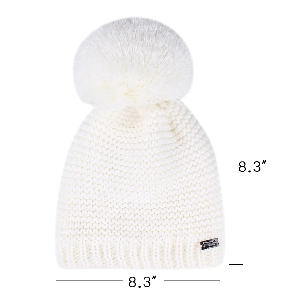 FURTALK Winter Women  Yarn Pom Pom HAT HTWL095