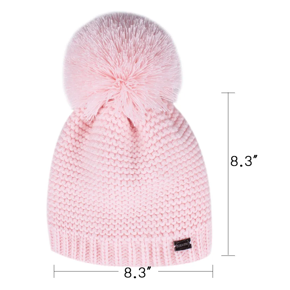 FURTALK Winter Women  Yarn Pom Pom HAT HTWL095