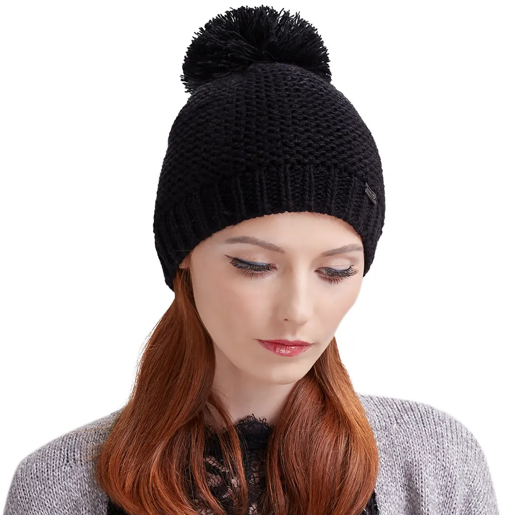 FURTALK Winter Women  Yarn Pom Pom HAT HTWL095