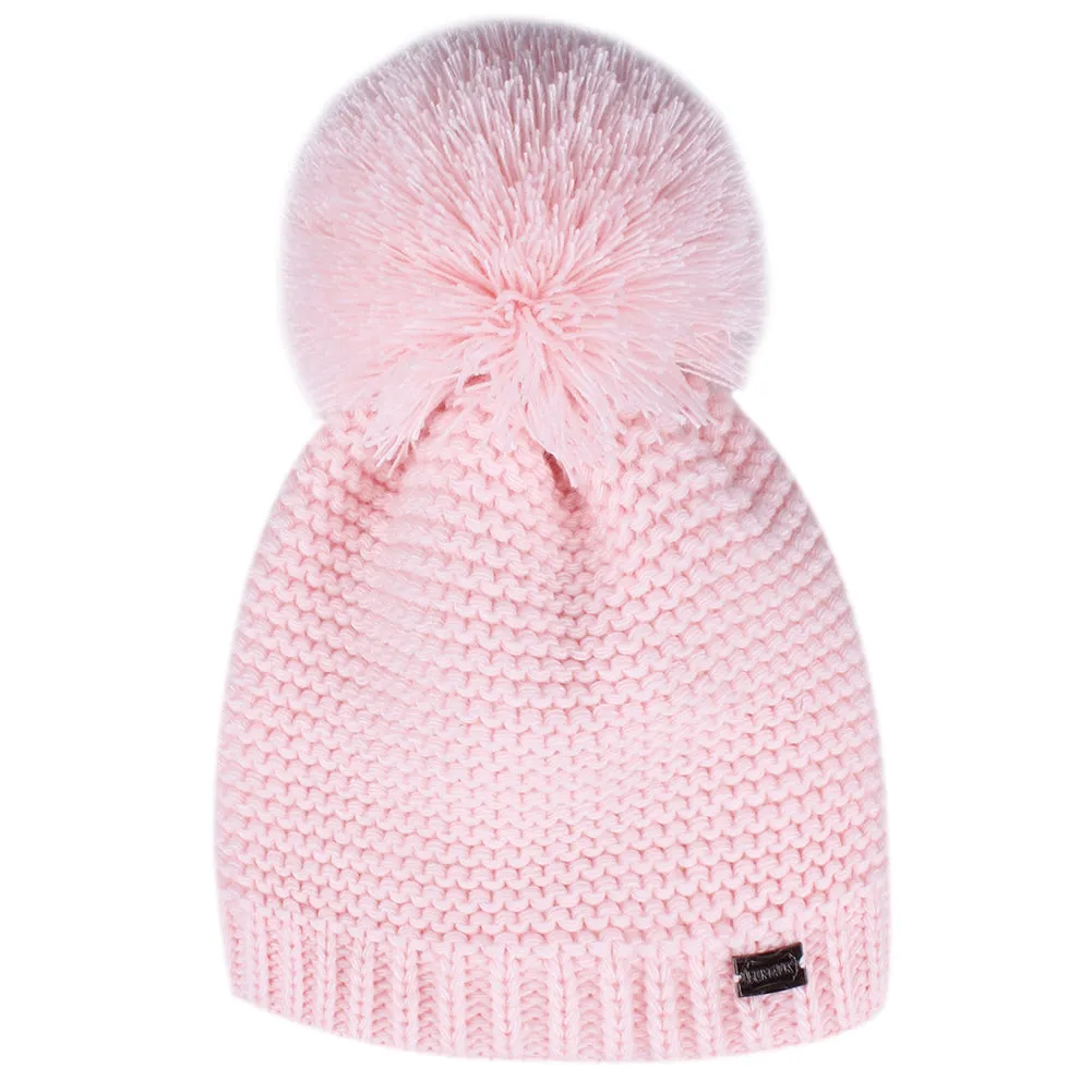 FURTALK Winter Women  Yarn Pom Pom HAT HTWL095