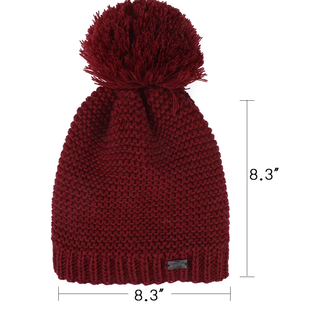 FURTALK Winter Women  Yarn Pom Pom HAT HTWL095