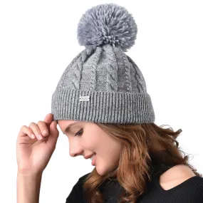 FURTALK Women Winter  Yarn Pom Pom Hat Drop Shipping AD001