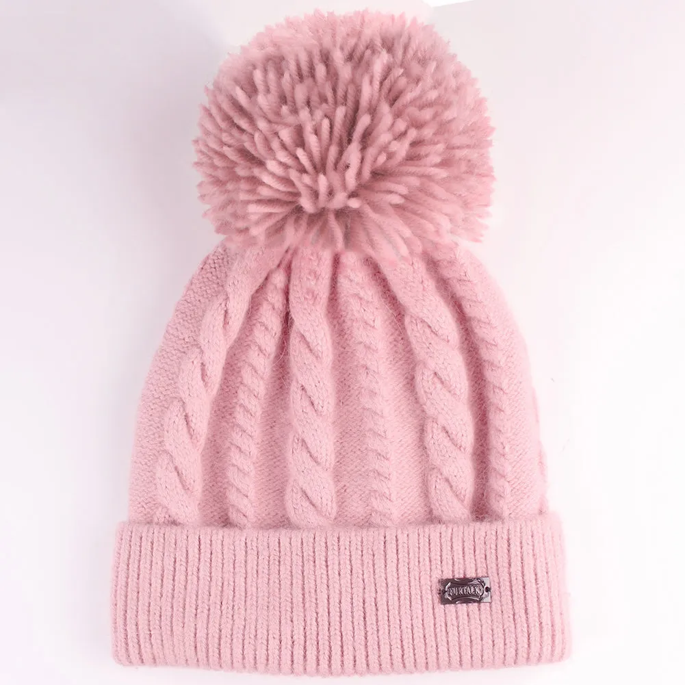 FURTALK Women Winter  Yarn Pom Pom Hat Drop Shipping AD001