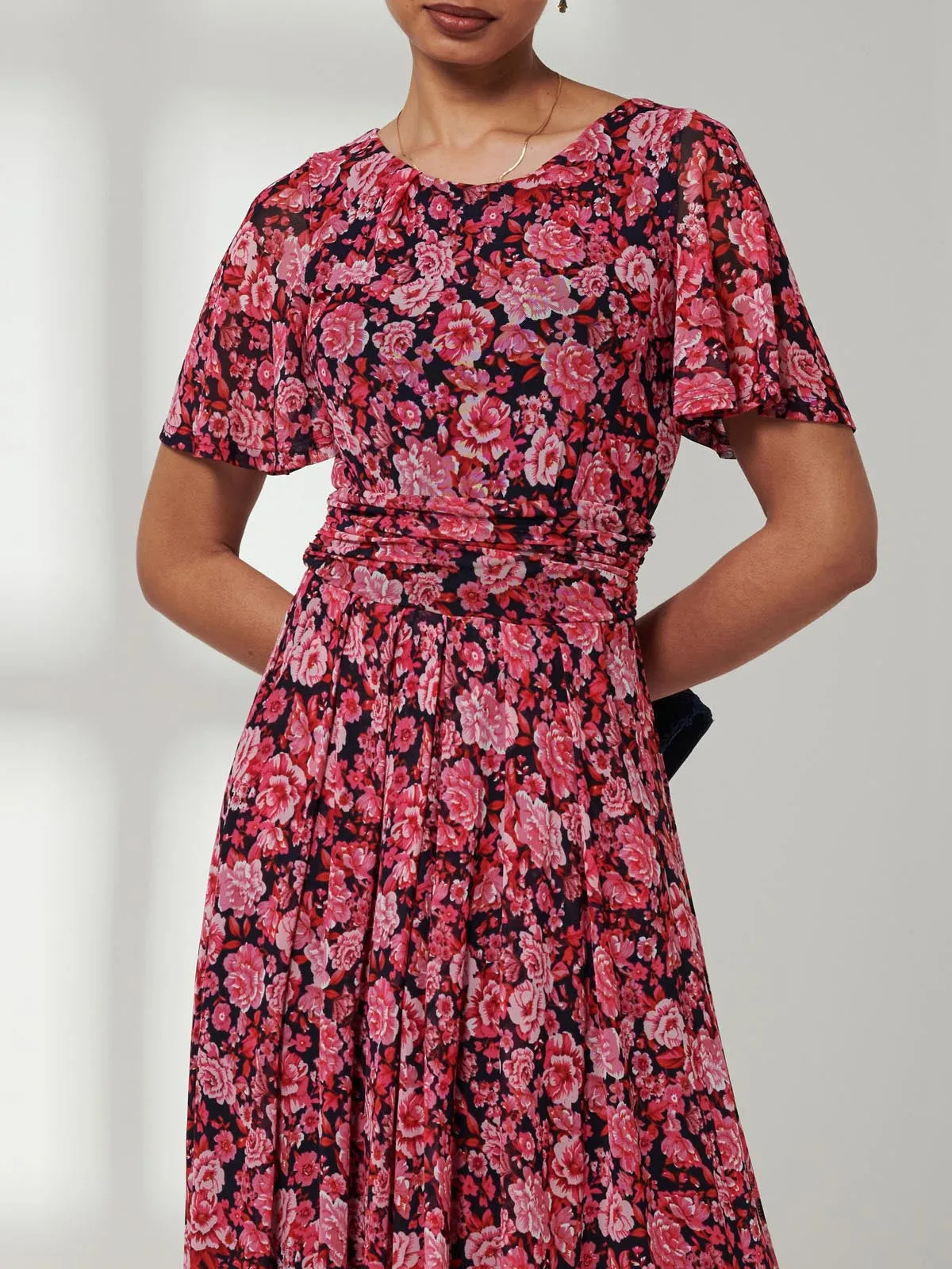 Giana Floral Midi Dress, Navy Floral