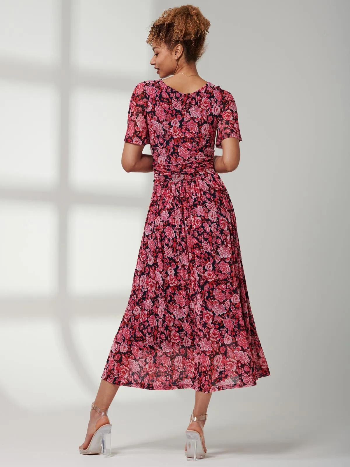 Giana Floral Midi Dress, Navy Floral