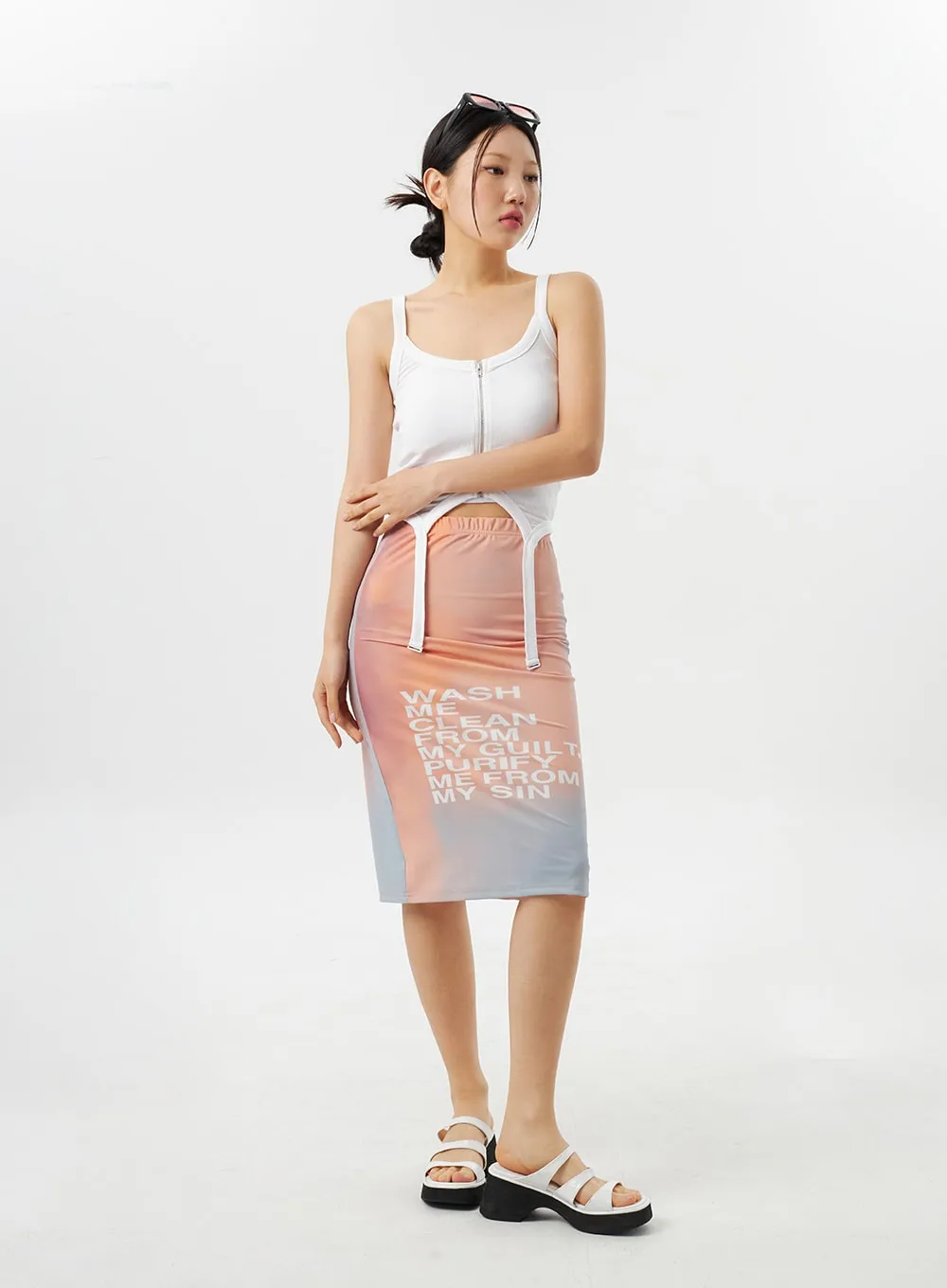 Graphic Midi Skirt CY312