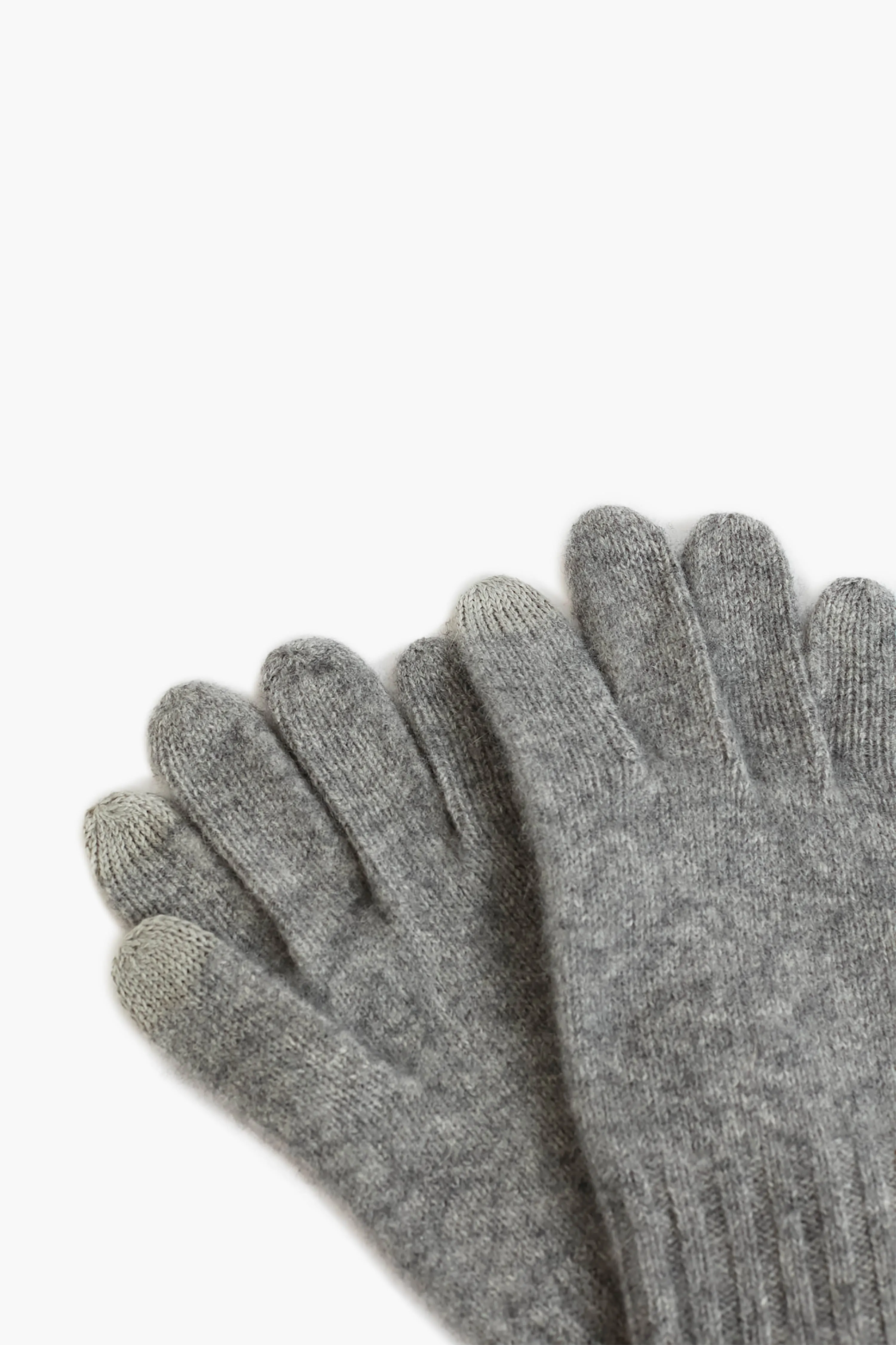 Grey Cashmere Texting Gloves