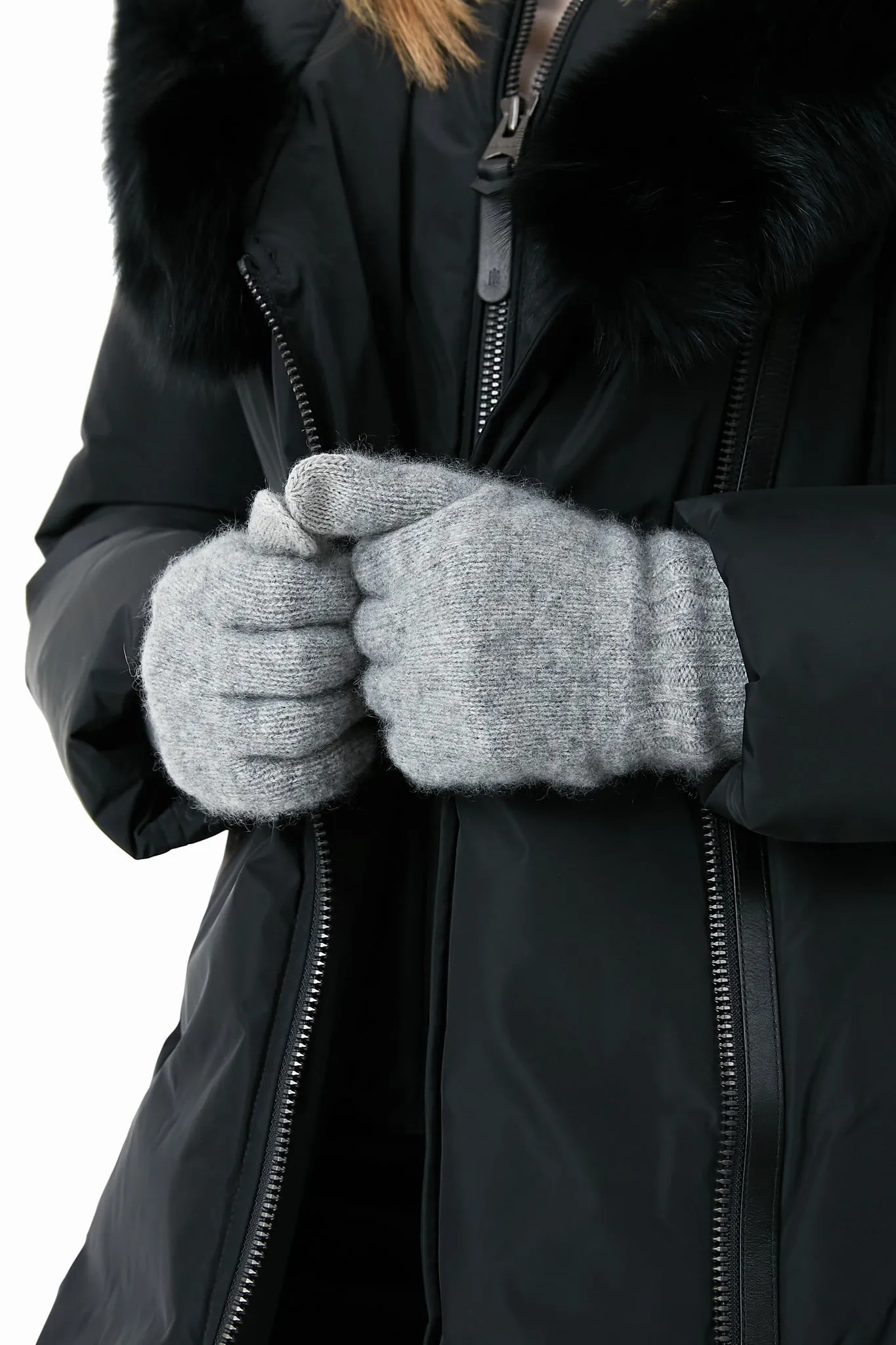 Grey Cashmere Texting Gloves