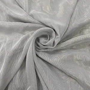 Grey With Golden Lurex Dyeable Georgette Jacquard Fabric