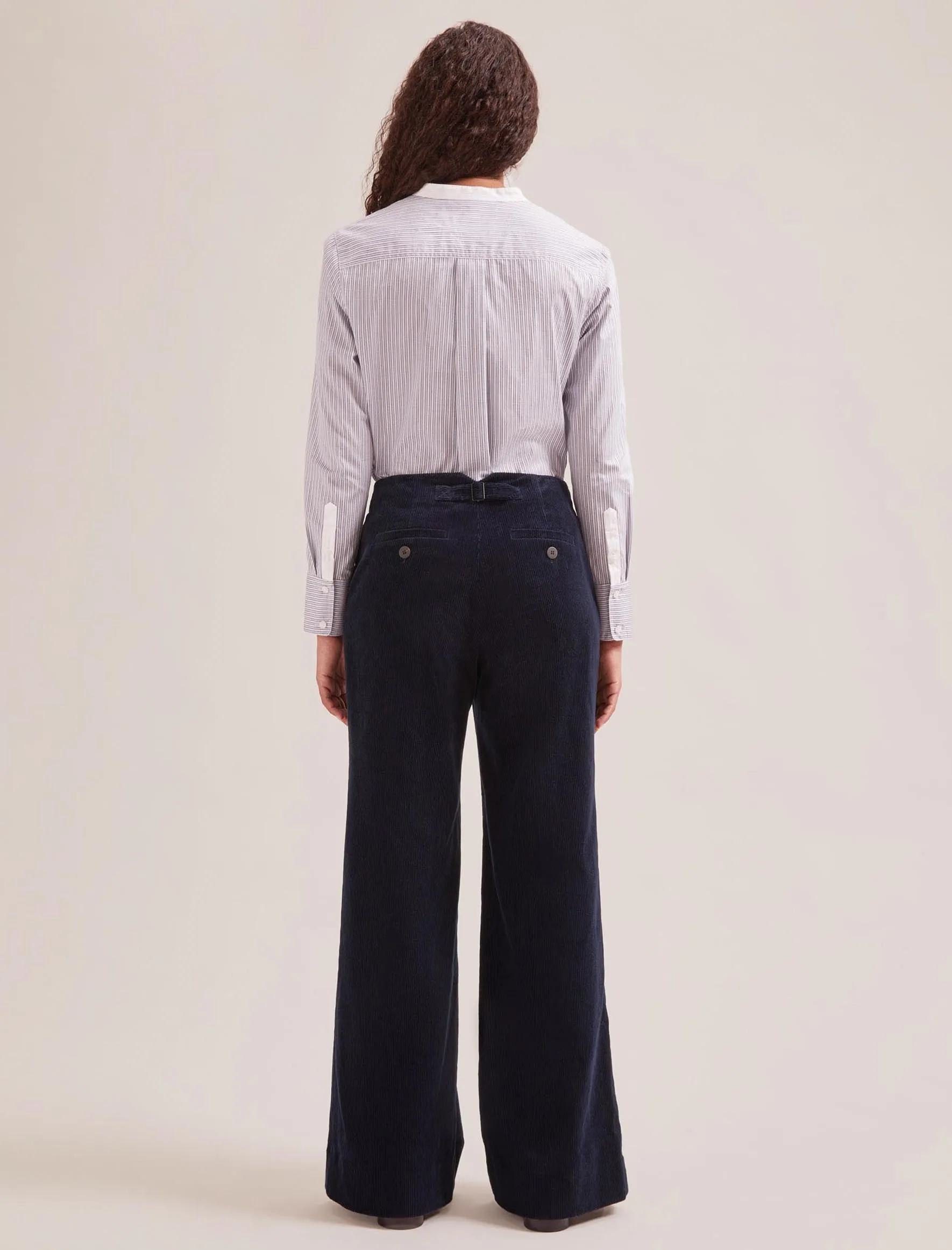 Harlow Corduroy Wide Leg Trouser - Navy