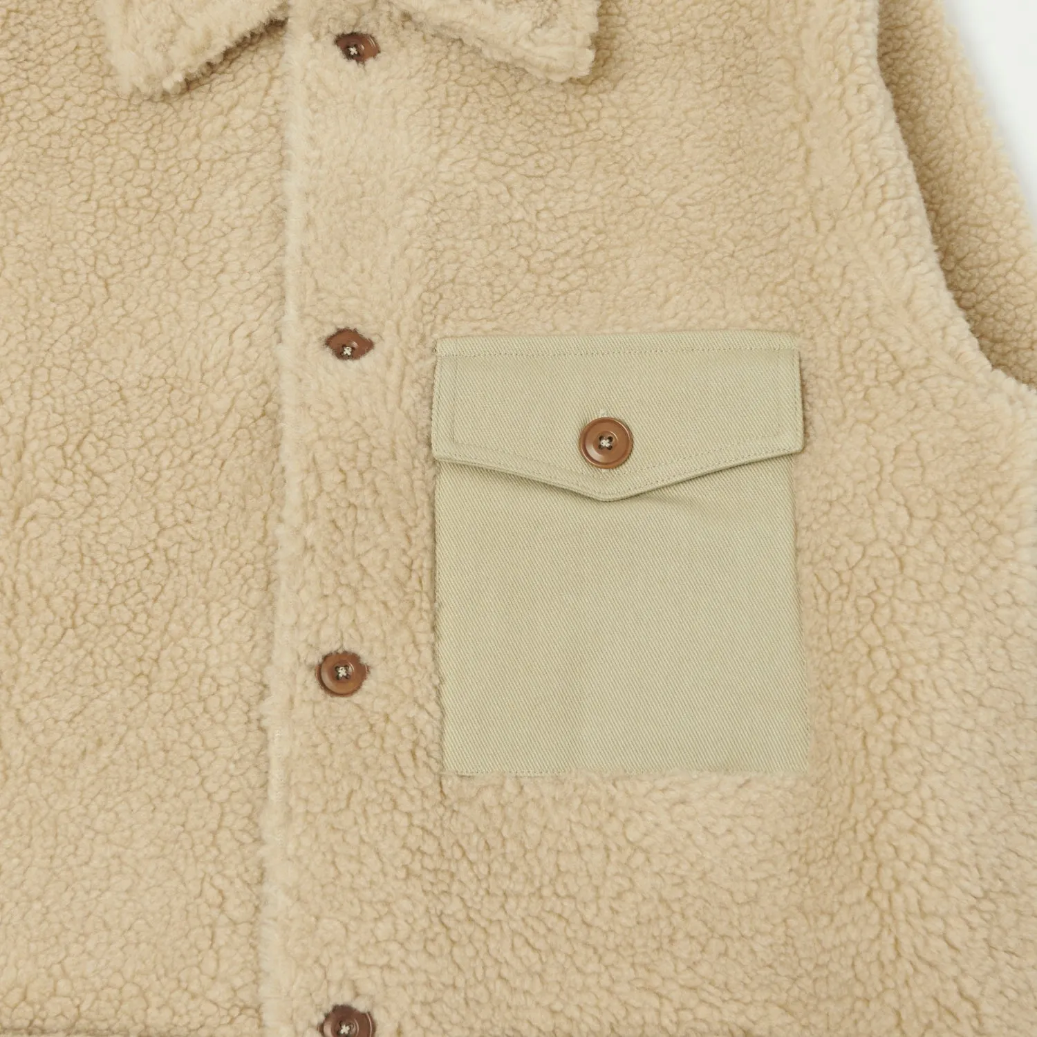 Hartford 'Utility' Fleece Jacket - Beige