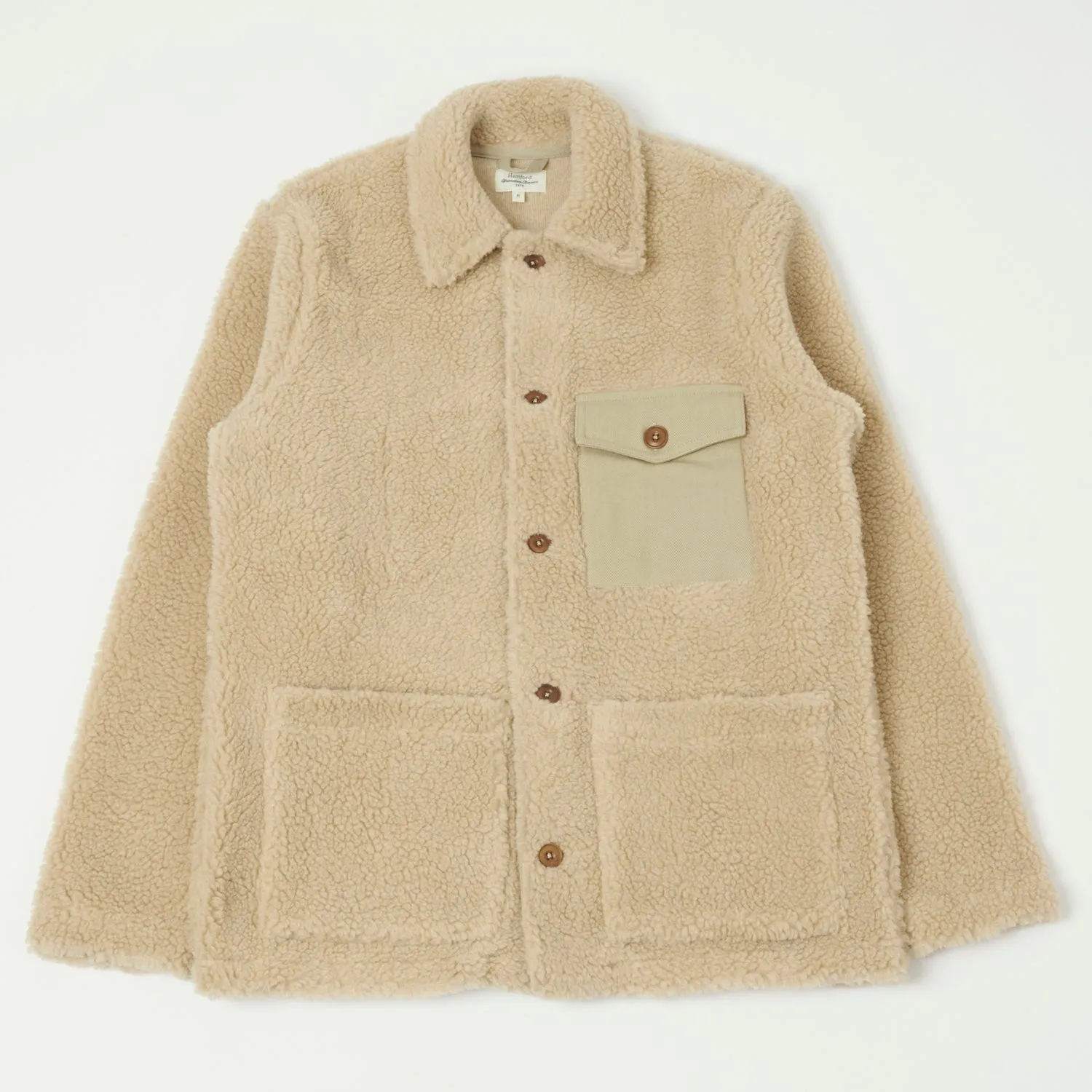 Hartford 'Utility' Fleece Jacket - Beige