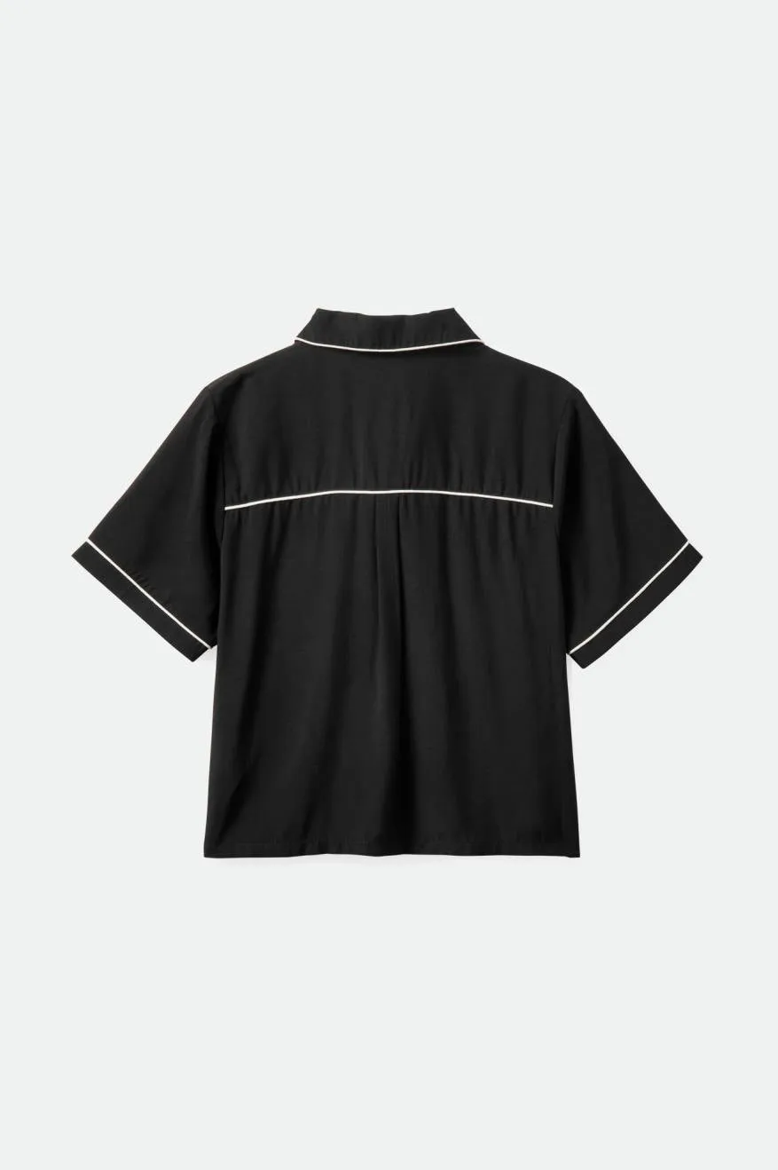 Hyde Satin S/S Woven Shirt - Black