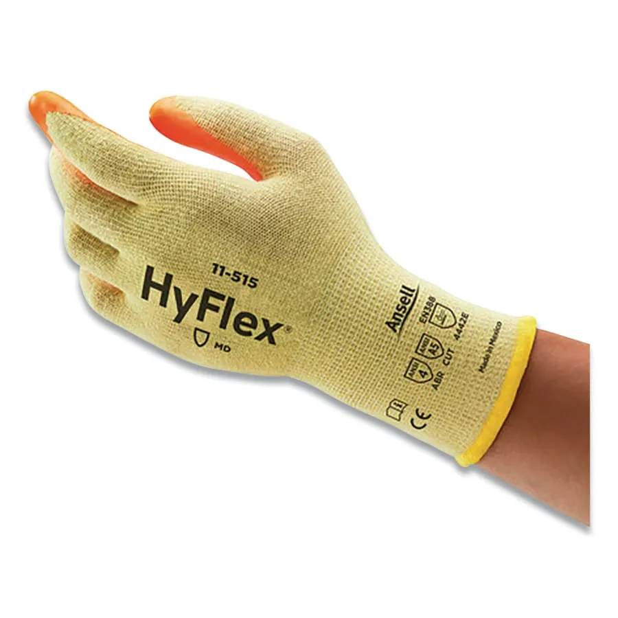 Hyflex® 11-515 Cut Resistant Gloves with High Visibility - HYFLEX 11515 13G INTRCEPT HIVIZ YL NIT PLM