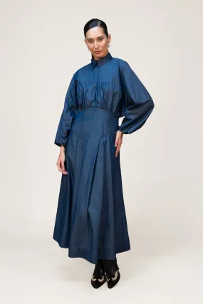 Indigo Elegance Maxi Dress