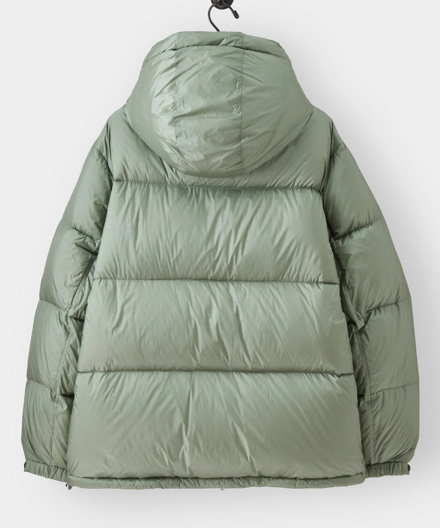 Italian Short Tech Down Parka in Green Smoke