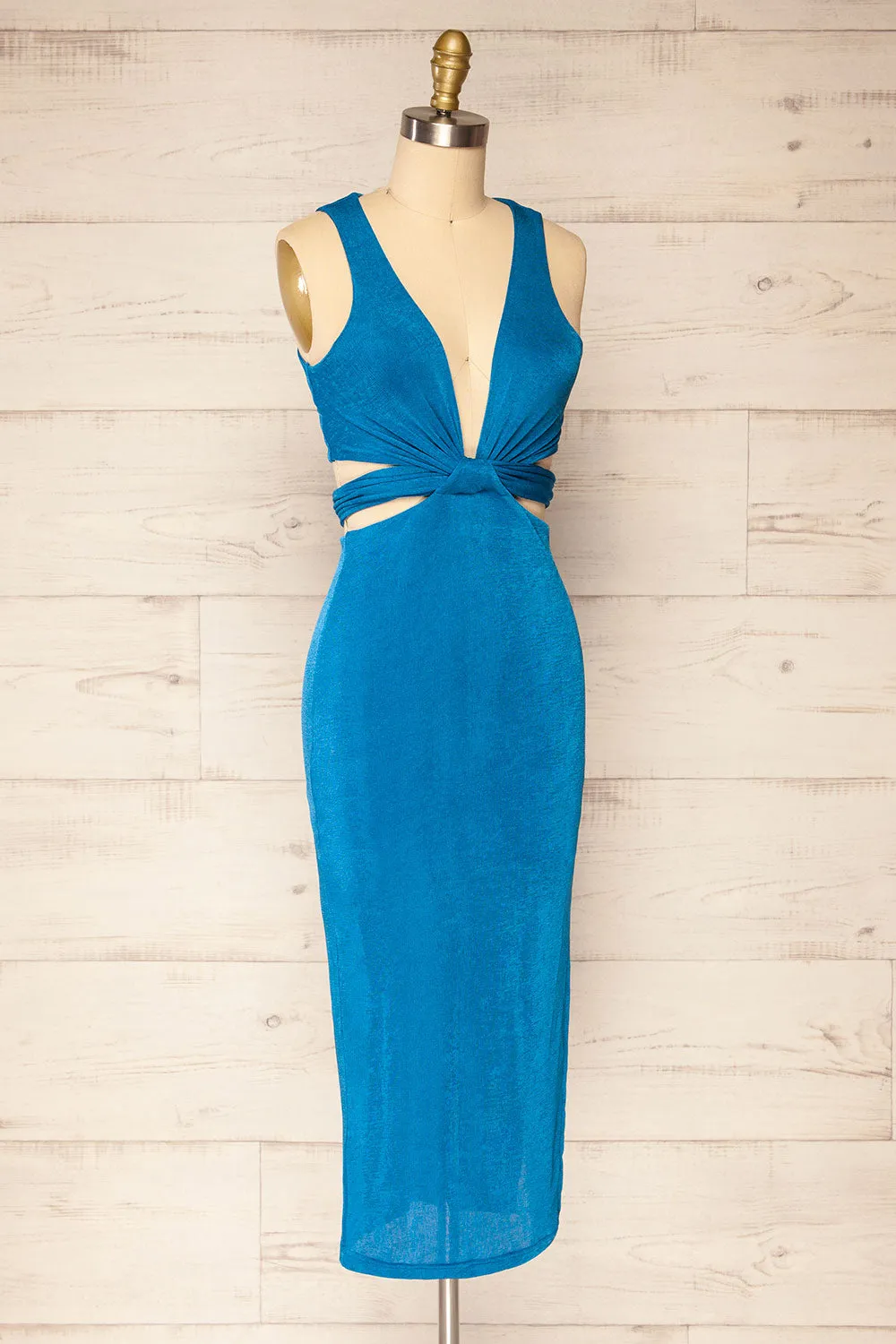 Jhoye Blue | Shimmery Midi Dress w/ Removable Top