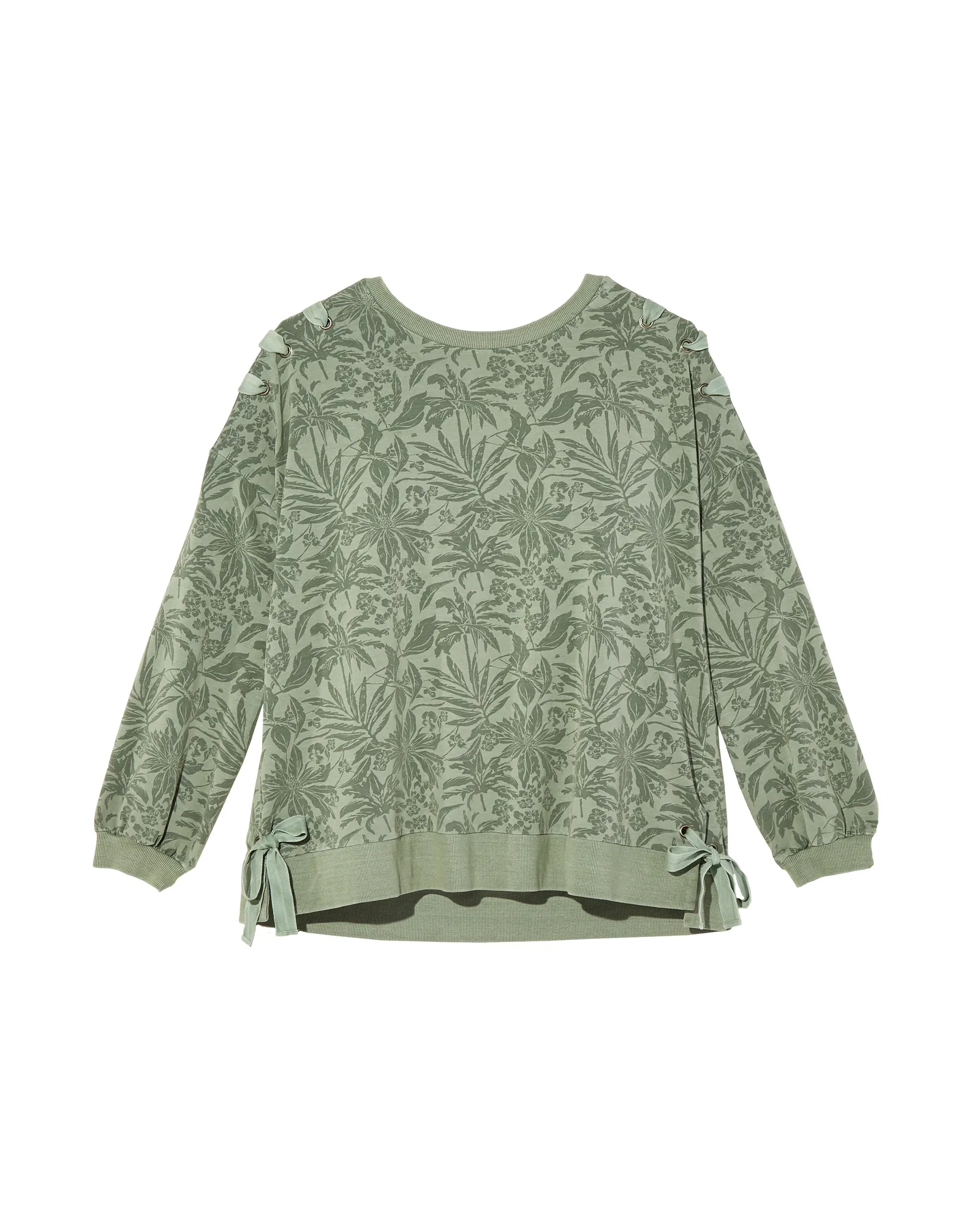 Karin Long Sleeve Printed Sweatshirt | Forest Green