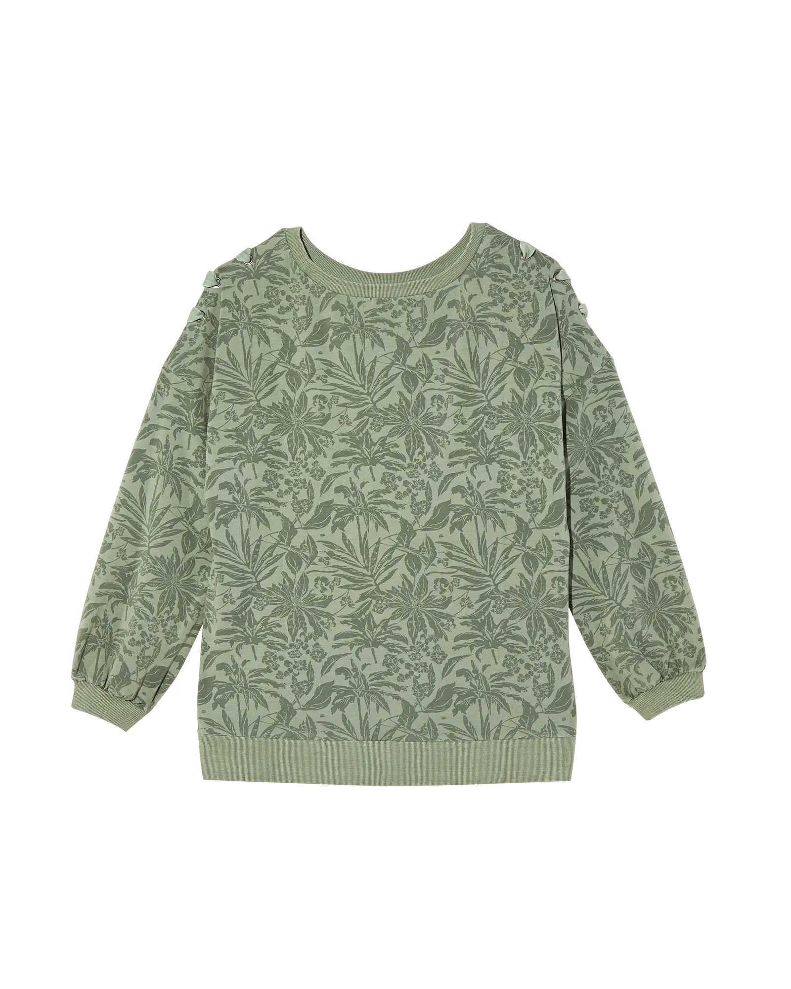 Karin Long Sleeve Printed Sweatshirt | Forest Green