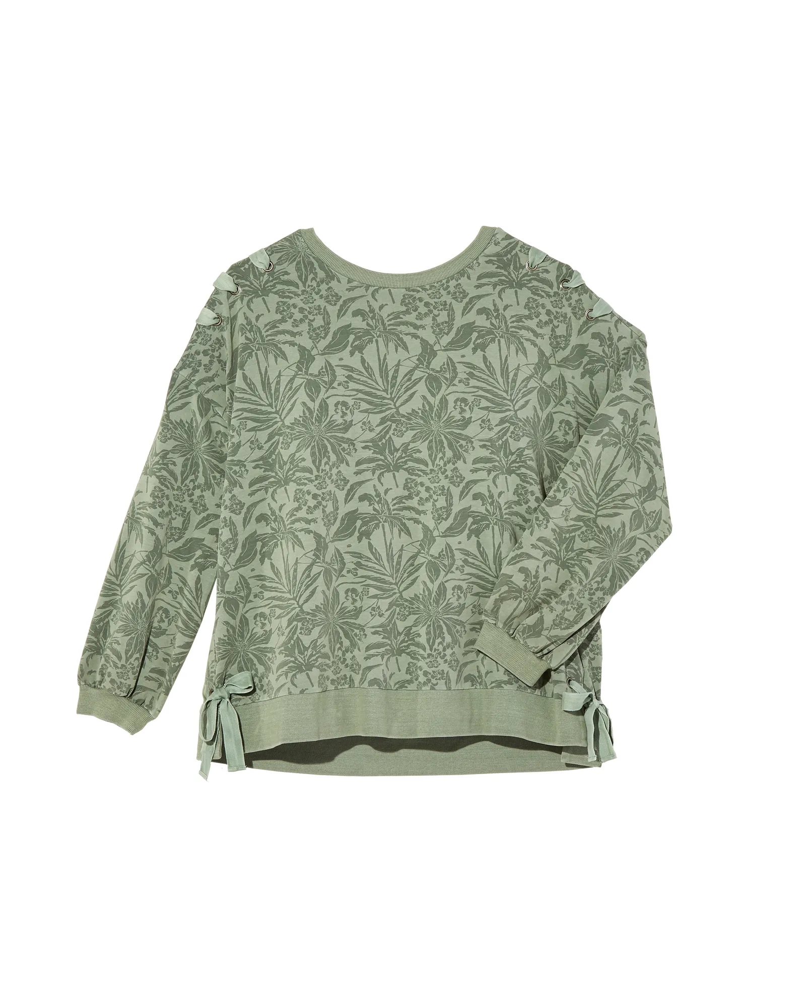 Karin Long Sleeve Printed Sweatshirt | Forest Green