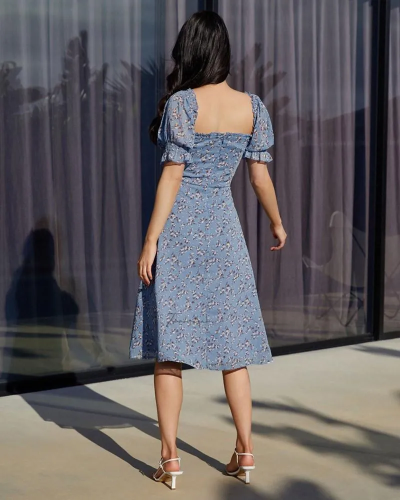 Kristen Dress -Blue Floral