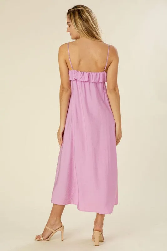 Lavender Ruffle Maxi Dress