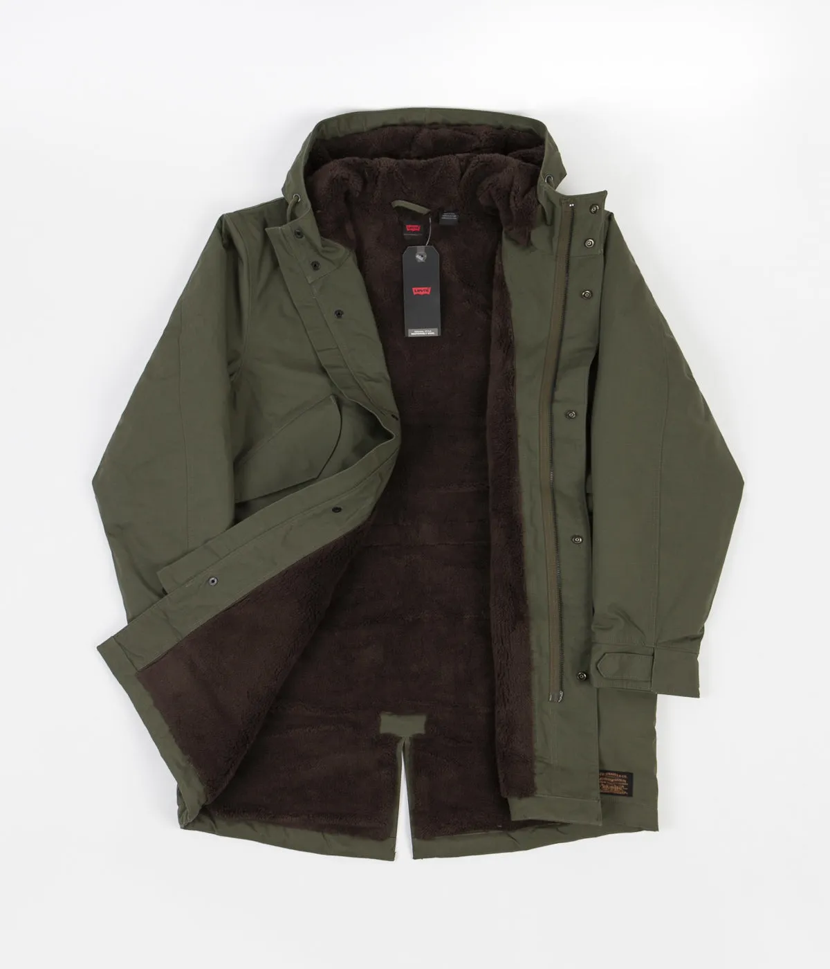 Levi's® Skate Fish Tail Parka Jacket - Olive Night