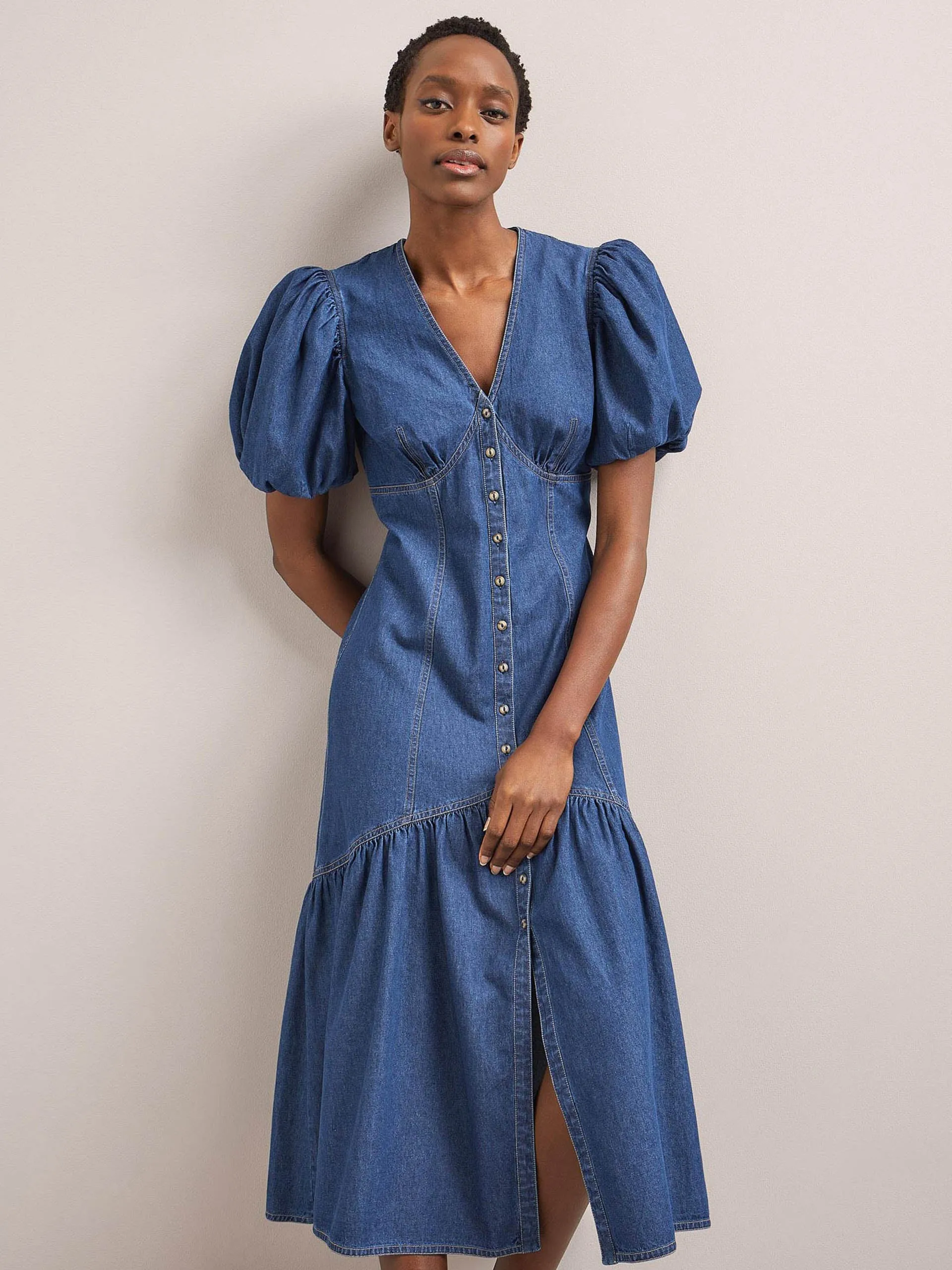 Light blue Este denim maxi dress