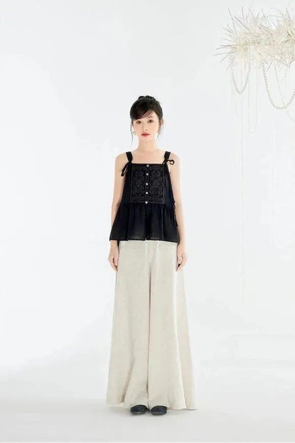 Liu Hé 流河 Flowing River Modernized Song Dynasty Ramie Plant Trousers