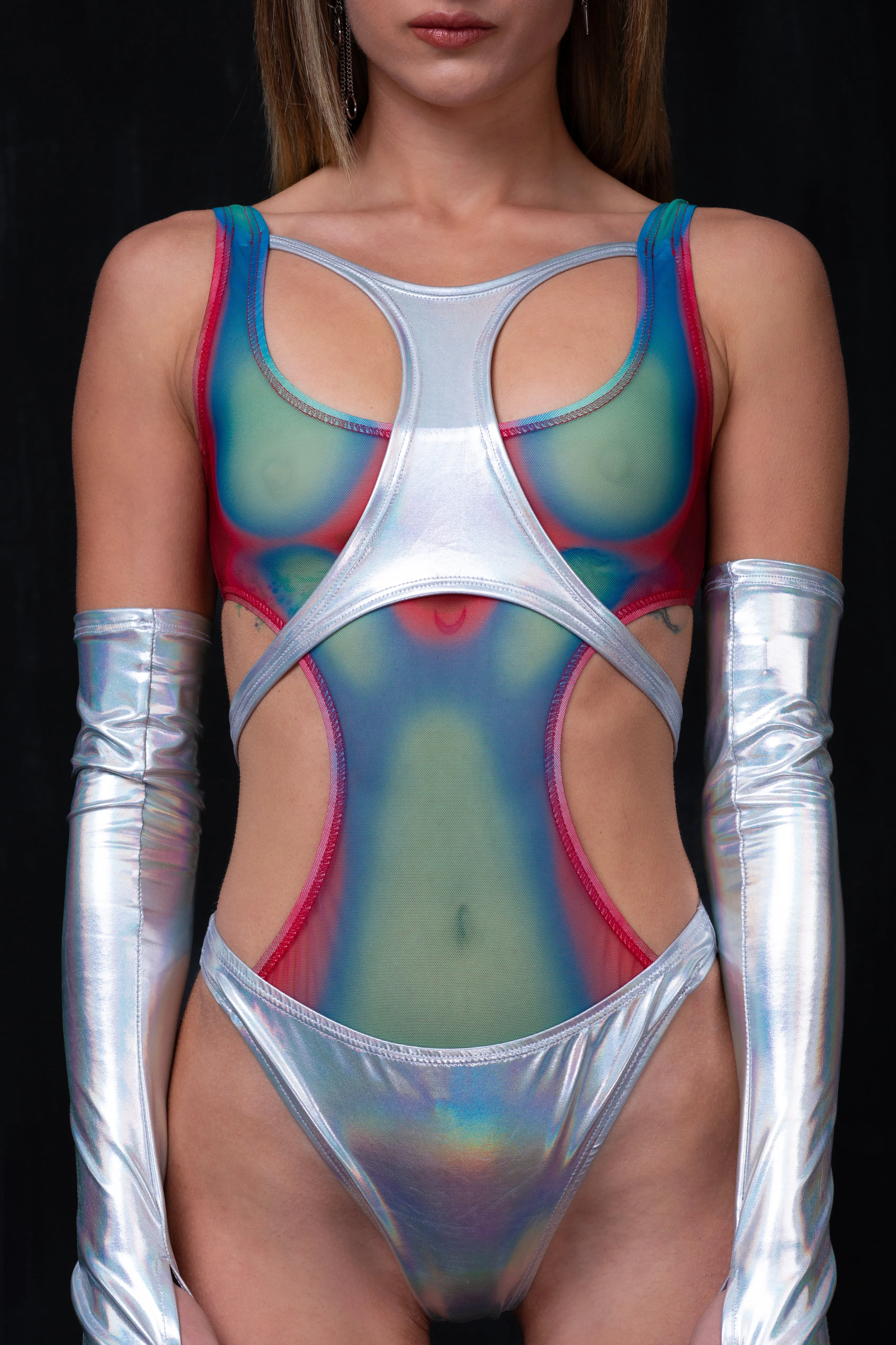 Magnetic Storm Paneled Holo Bodysuit