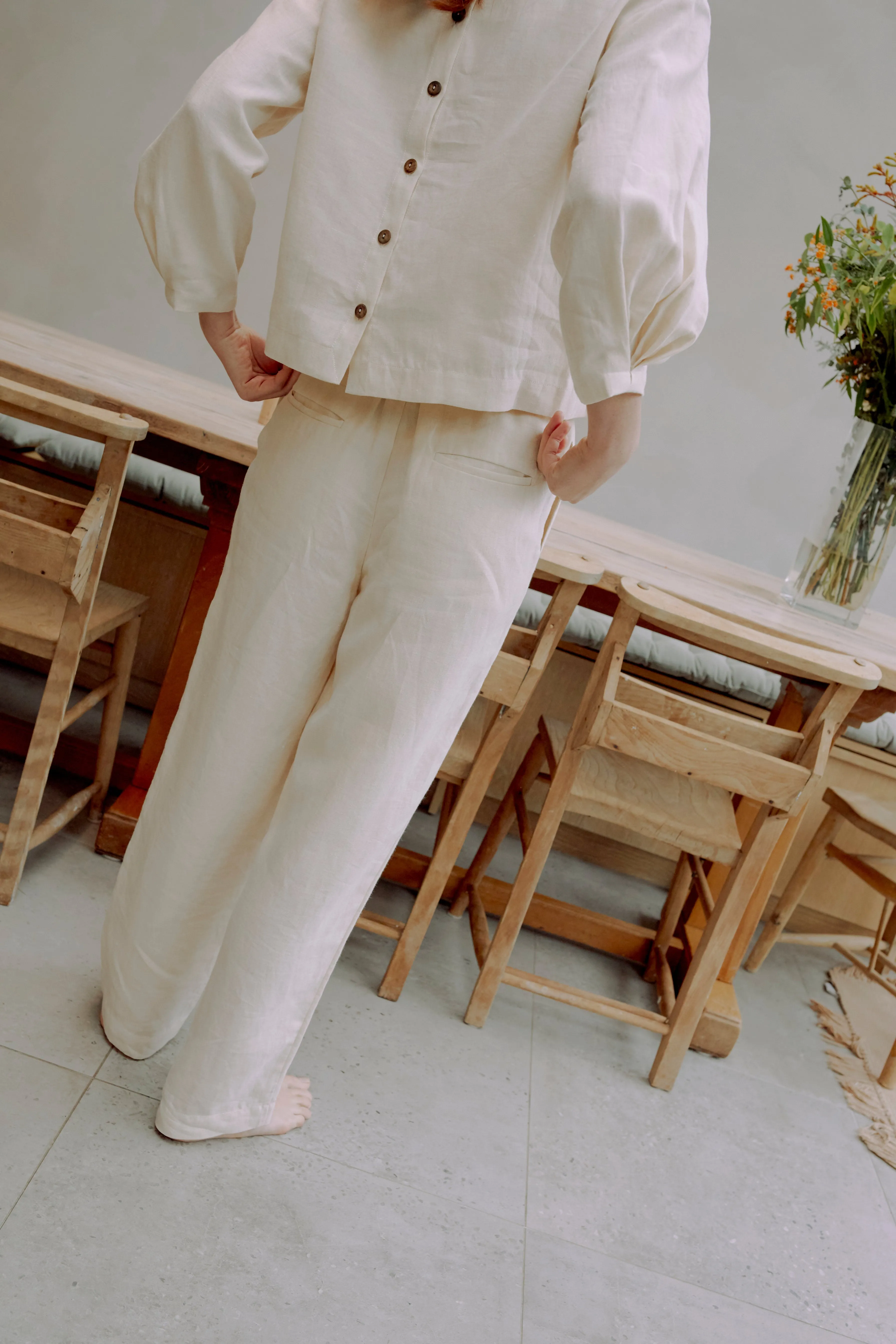 Maya Linen Trousers - Natural