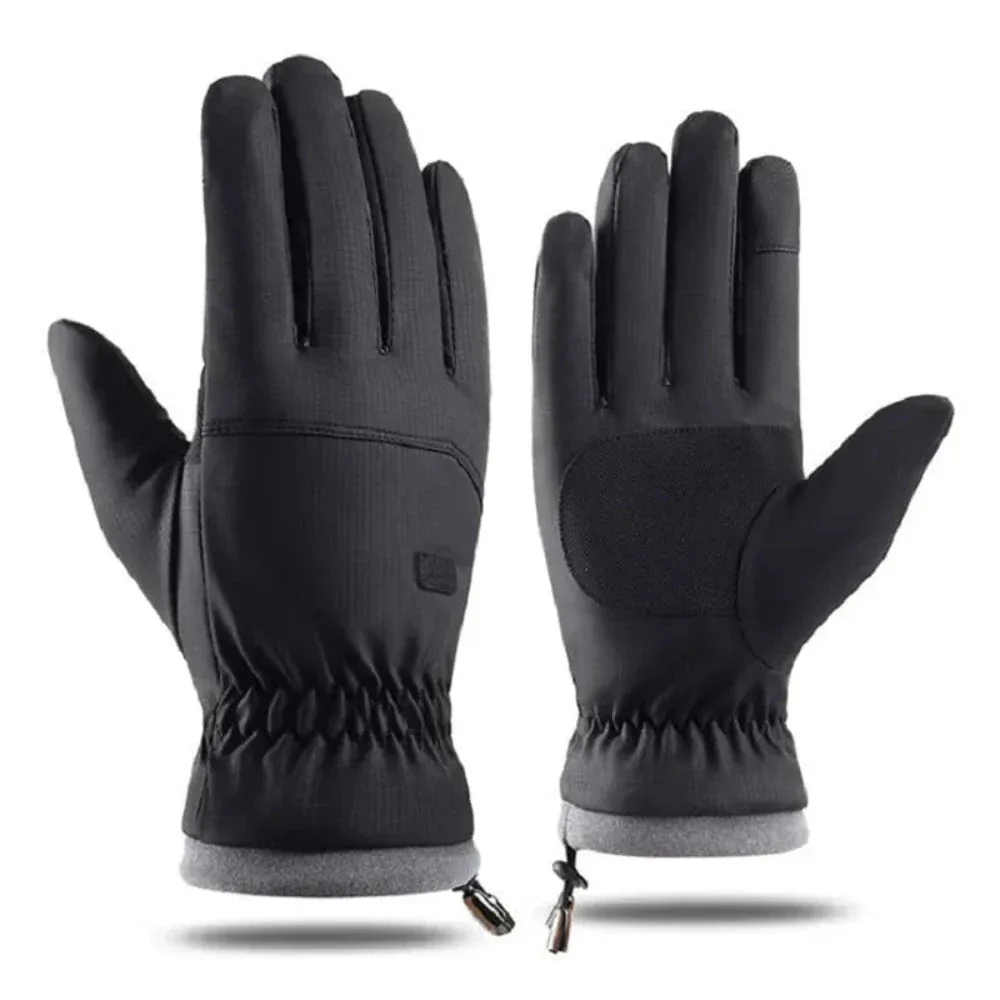 Men Waterproof Fleece Lined Touch Screen Warm Gloves