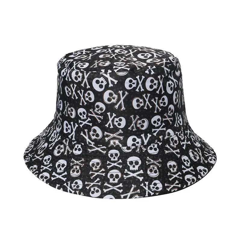 Men's and women's skull fisherman hat fashion shade ghost head fisherman hat basin hat trend