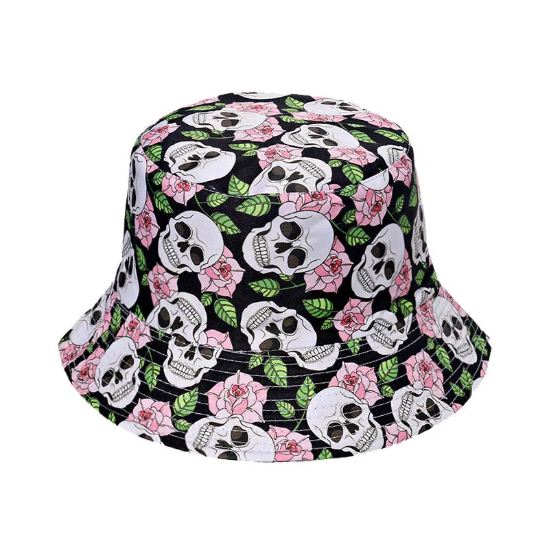 Men's and women's skull fisherman hat fashion shade ghost head fisherman hat basin hat trend