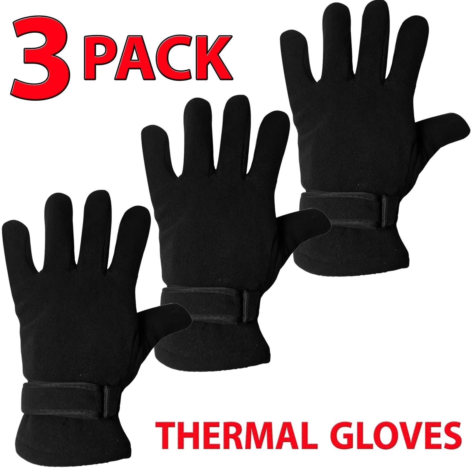 Mens Thermal Insulation Gloves - 1/3 Pack