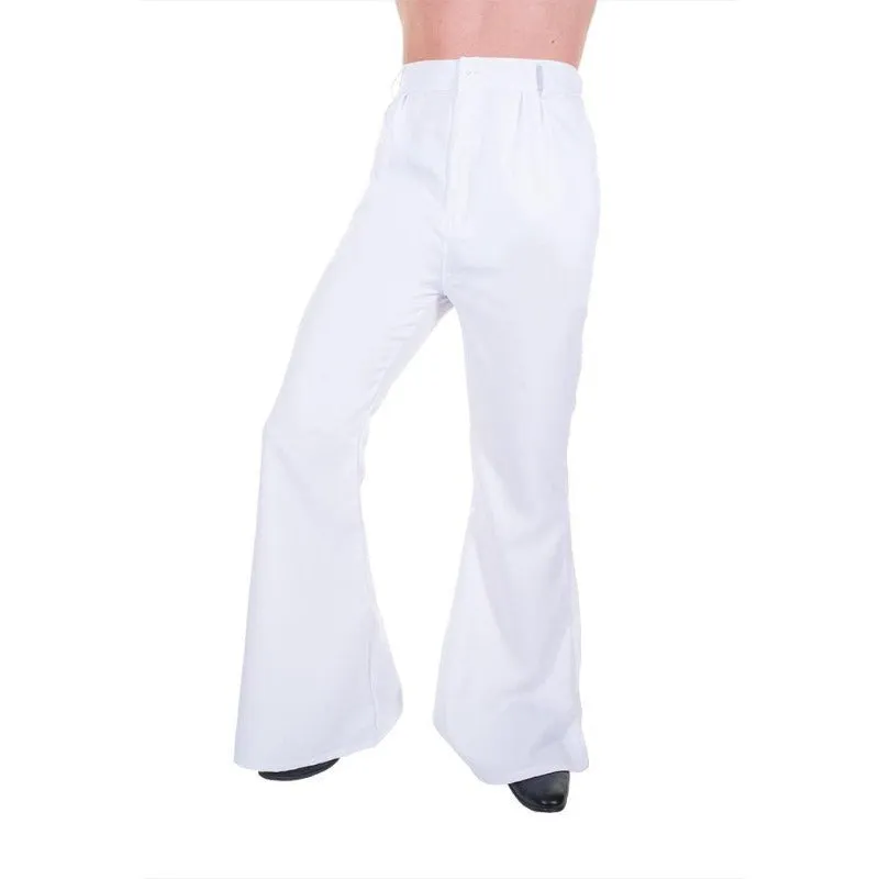 Men's White Flares with Pockets - Karnival