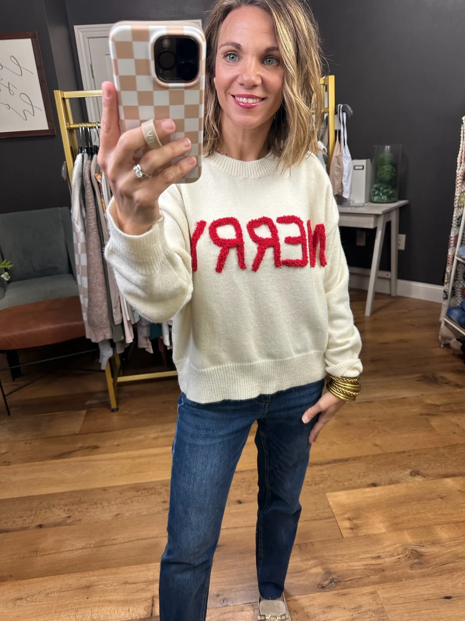 Merry Cropped Crew Sweater - Multiple Options